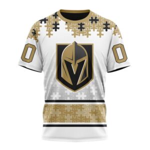 NHL Vegas Golden Knights 3D T Shirt Special Autism Awareness Design With Home Jersey Style Hoodie 1