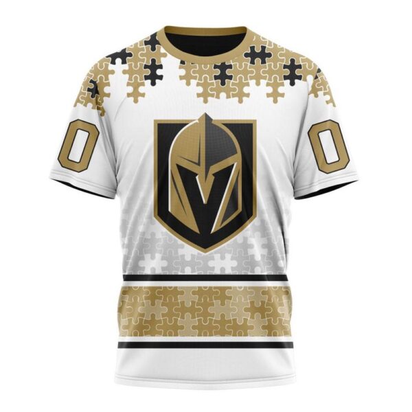 NHL Vegas Golden Knights 3D T-Shirt Special Autism Awareness Design With Home Jersey Style Hoodie