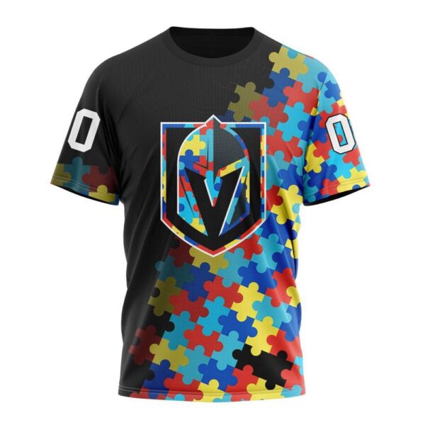 NHL Vegas Golden Knights 3D T-Shirt Special Black Autism Awareness Design Hoodie