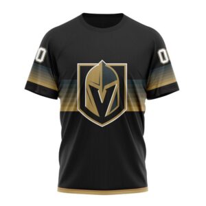 NHL Vegas Golden Knights Special Black And Gradient Design T Shirt 1
