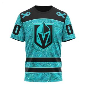 NHL Vegas Golden Knights T Shirt Special Design Fight Ovarian Cancer 3D T Shirt 1