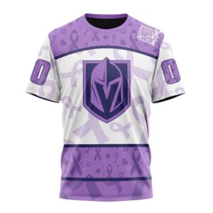 NHL Vegas Golden Knights T Shirt Special Lavender Fight Cancer T Shirt 1 1