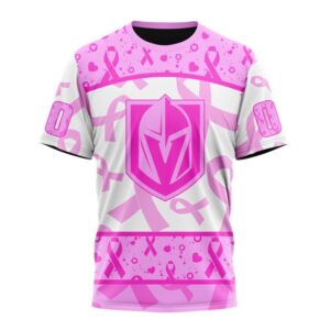 NHL Vegas Golden Knights T Shirt Special Pink October Breast Cancer Awareness Month 3D T Shirt 1