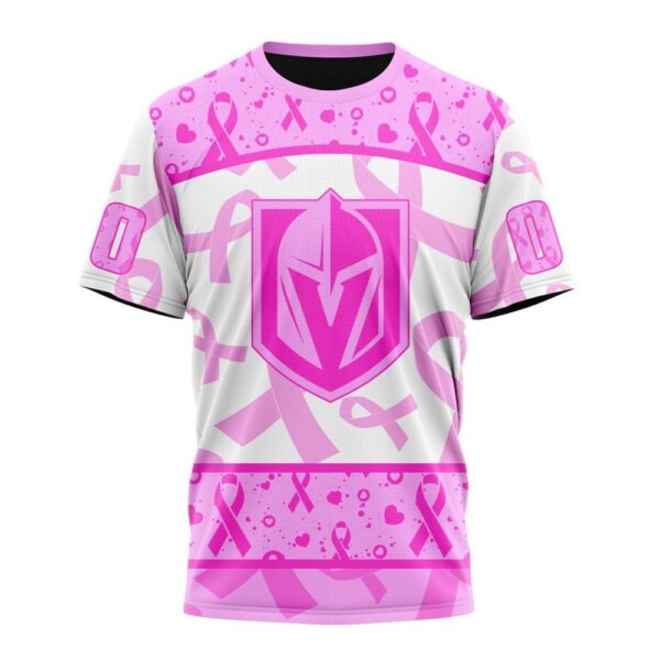 NHL Vegas Golden Knights T-Shirt Special Pink October Breast Cancer Awareness Month 3D T-Shirt