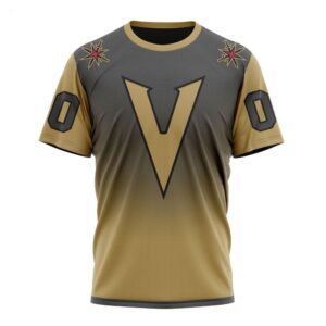 NHL Vegas Golden Knights T Shirt Special Retro Gradient Design T Shirt 1
