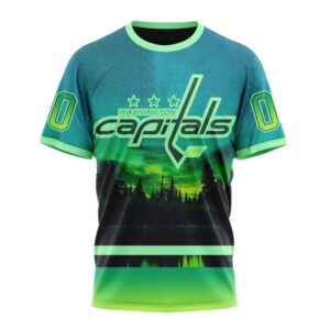 NHL Washington Capitals 3D T Shirt Special Design With Northern Light Full Printed Hoodie 1