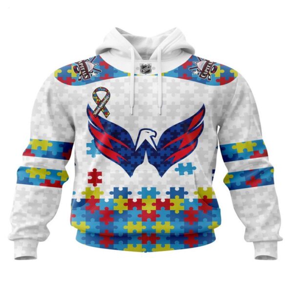 NHL Washington Capitals Hoodie Autism Awareness 3D Hoodie For Fans