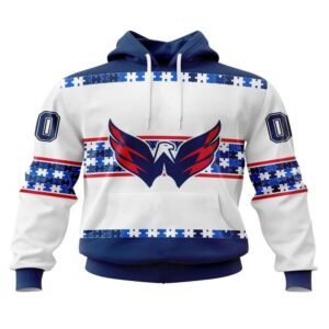 NHL Washington Capitals Hoodie Autism Awareness 3D Hoodie For Hockey Fans 1