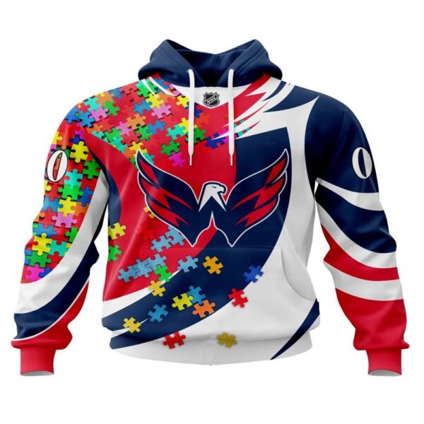 NHL Washington Capitals Hoodie Autism Awareness 3D Hoodie For Sports Fans