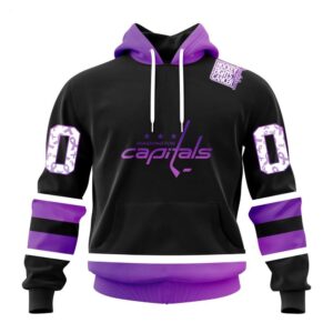 NHL Washington Capitals Hoodie Special Black Hockey Fights Cancer Kits Hoodie 1