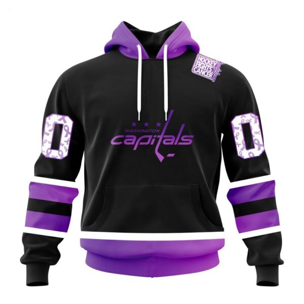 NHL Washington Capitals Hoodie Special Black Hockey Fights Cancer Kits Hoodie