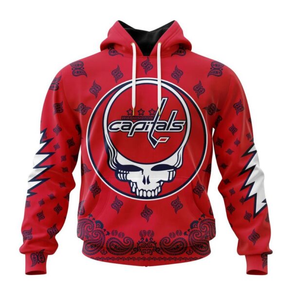 NHL Washington Capitals Hoodie Special Grateful Dead Design Hoodie