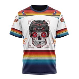 NHL Washington Capitals Special Design For Dia De Los Muertos T Shirt 1