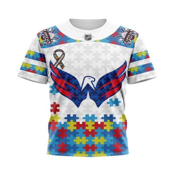 NHL Washington Capitals T-Shirt Autism Awareness 3D T-Shirt