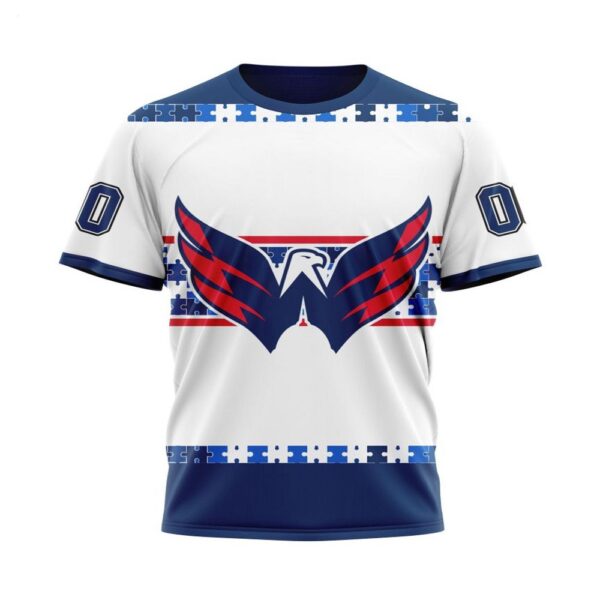 NHL Washington Capitals T-Shirt Autism Awareness Custom Name And Number 3D T-Shirt