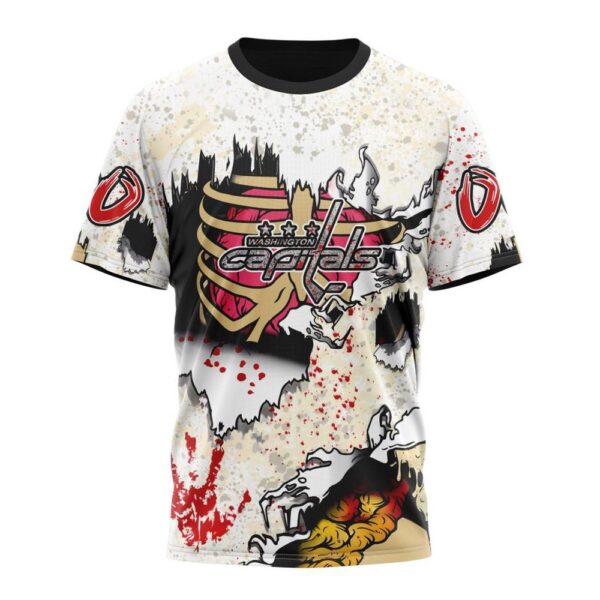 NHL Washington Capitals T-Shirt Special Zombie Style For Halloween 3D T-Shirt