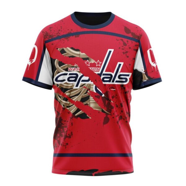 NHL Washington Capitals T-Shirt Specialized Design Jersey With Your Ribs For Halloween 3D T-Shirt