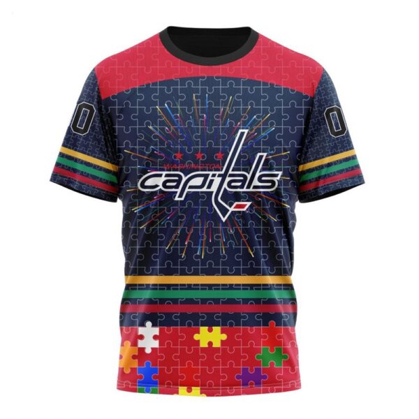 NHL Washington Capitals T-Shirt Specialized Design With Fearless Aganst Autism Concept T-Shirt