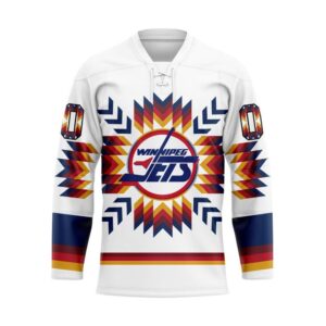 NHL Winnipeg Jets Hockey Jersey Special Design With Native Pattern Custom Jersey 1