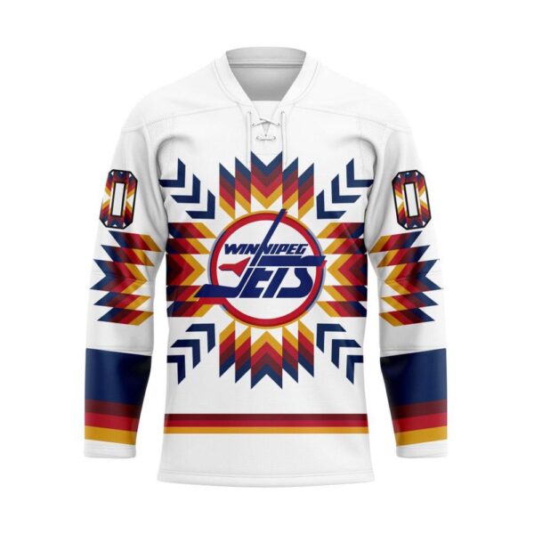 NHL Winnipeg Jets Hockey Jersey Special Design With Native Pattern Custom Jersey
