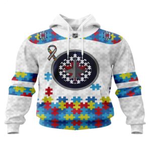 NHL Winnipeg Jets Hoodie Autism Awareness 3D Hoodie For Fans 1