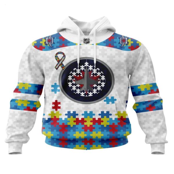 NHL Winnipeg Jets Hoodie Autism Awareness 3D Hoodie For Fans