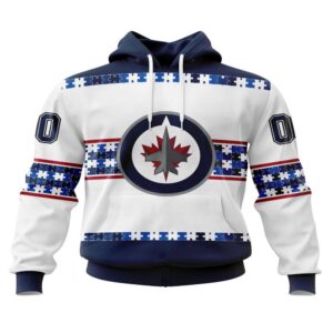 NHL Winnipeg Jets Hoodie Autism Awareness 3D Hoodie For Hockey Fans 1