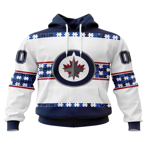 NHL Winnipeg Jets Hoodie Autism Awareness 3D Hoodie For Hockey Fans