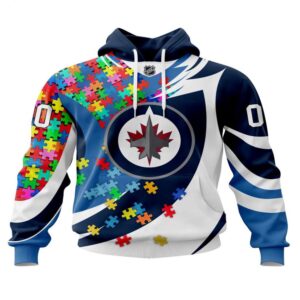 NHL Winnipeg Jets Hoodie Autism…