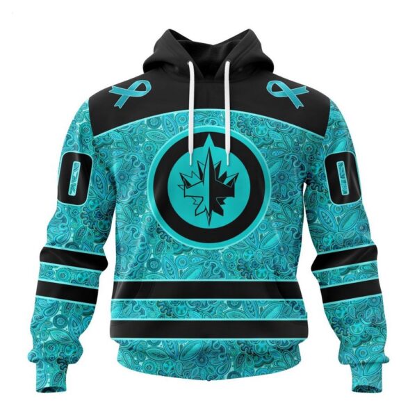 NHL Winnipeg Jets Hoodie Special Design Fight Ovarian Cancer Hoodie