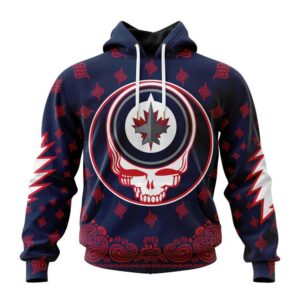 NHL Winnipeg Jets Hoodie Special Grateful Dead Design Hoodie 1