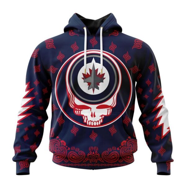 NHL Winnipeg Jets Hoodie Special Grateful Dead Design Hoodie