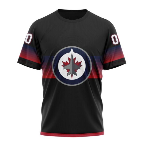 NHL Winnipeg Jets Special Black And Gradient Design T-Shirt