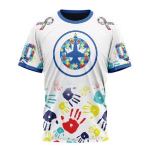 NHL Winnipeg Jets T Shirt Special Autism Awareness Design T Shirt 1