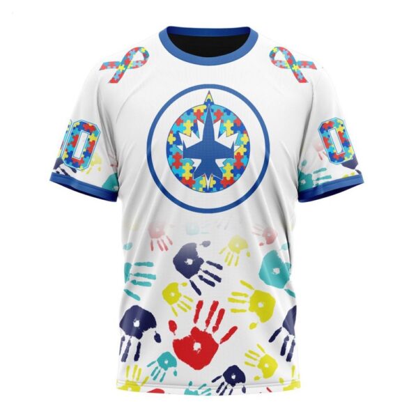 NHL Winnipeg Jets T-Shirt Special Autism Awareness Design T-Shirt