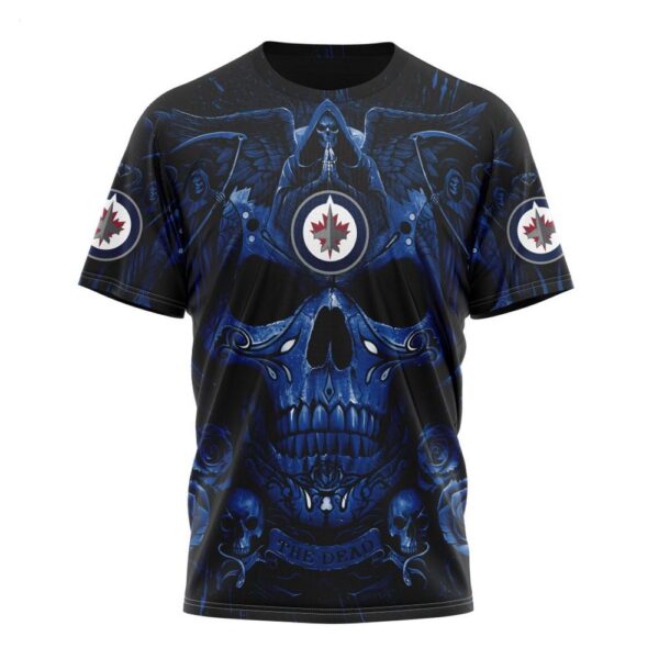 NHL Winnipeg Jets T-Shirt Special Design With Skull Art T-Shirt