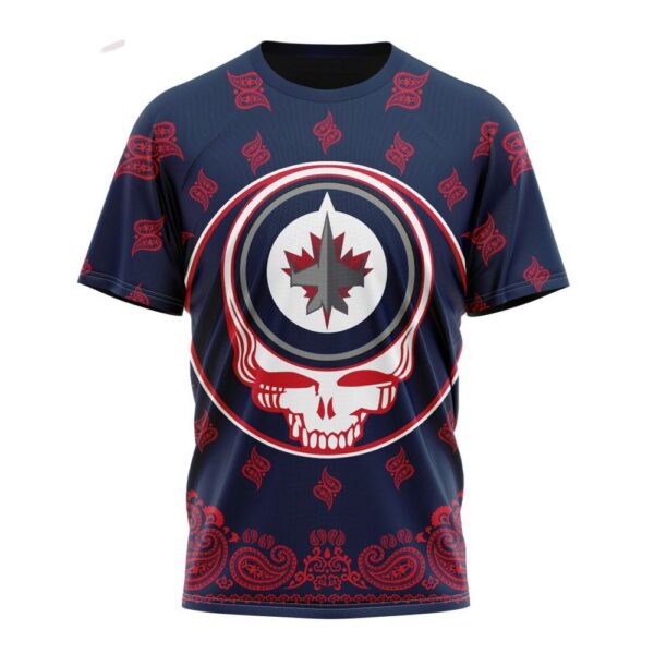 NHL Winnipeg Jets T-Shirt Special Grateful Dead Design 3D T-Shirt