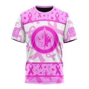 NHL Winnipeg Jets T Shirt Special Pink October Breast Cancer Awareness Month 3D T Shirt 1