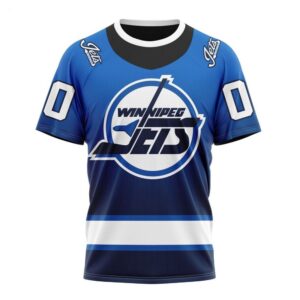 NHL Winnipeg Jets T Shirt Special Retro Gradient Design T Shirt 1