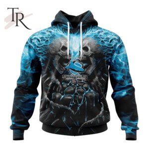 NRL Cronulla Sutherland Sharks Special Skull Art Design Hoodie 1