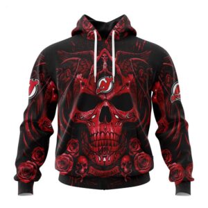 New Jersey Devils Hoodie Special Design With Skull Art Hoodie 1