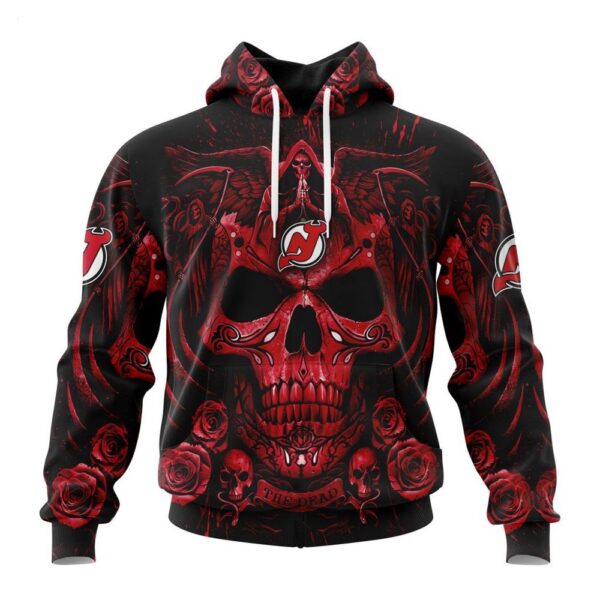 New Jersey Devils Hoodie Special Design With Skull Art Hoodie