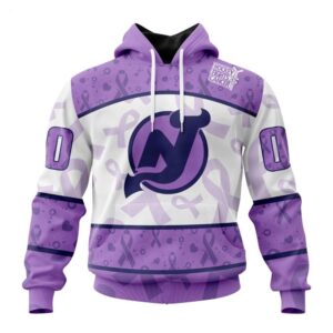 New Jersey Devils Hoodie Special Lavender Fight Cancer Hoodie 1 1