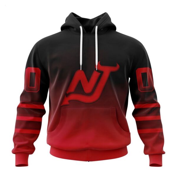 New Jersey Devils Hoodie Special Retro Gradient Design Hoodie