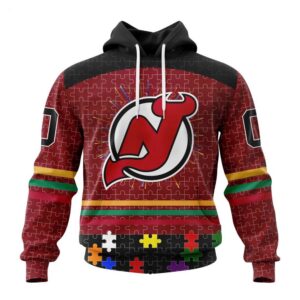 New Jersey Devils Hoodie Specialized Design With Fearless Aganst Autism Concept Hoodie 1