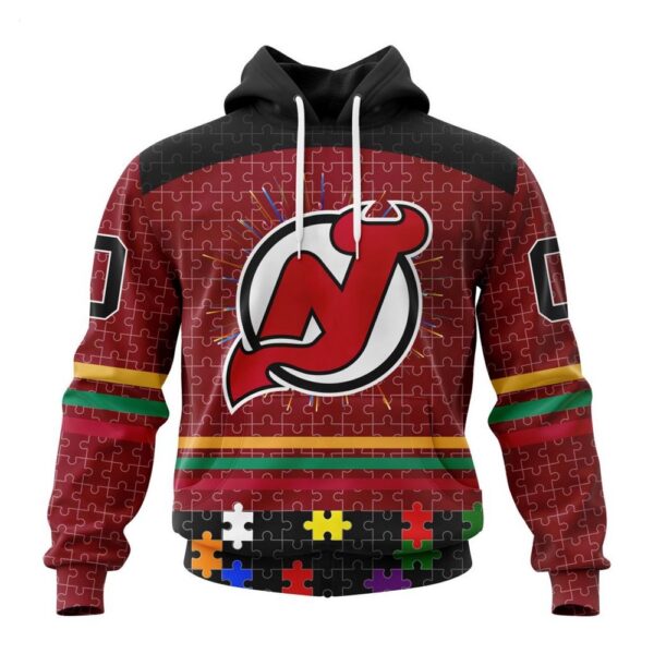 New Jersey Devils Hoodie Specialized Design With Fearless Aganst Autism Concept Hoodie