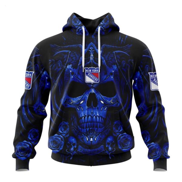 New York Rangers Hoodie Special Design With Skull Art Hoodie