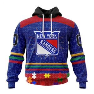 New York Rangers Hoodie Specialized Design With Fearless Aganst Autism Concept Hoodie 1