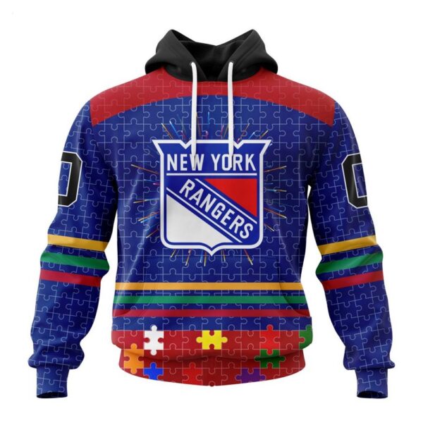 New York Rangers Hoodie Specialized Design With Fearless Aganst Autism Concept Hoodie