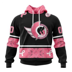 Ottawa Senators Hoodie Specialized Design In Classic Style With Paisley! WE WEAR PINK BREAST CANCER Hoodie 1